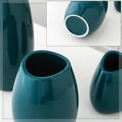 teal color ceramic floor flower vase decor online picture 4
