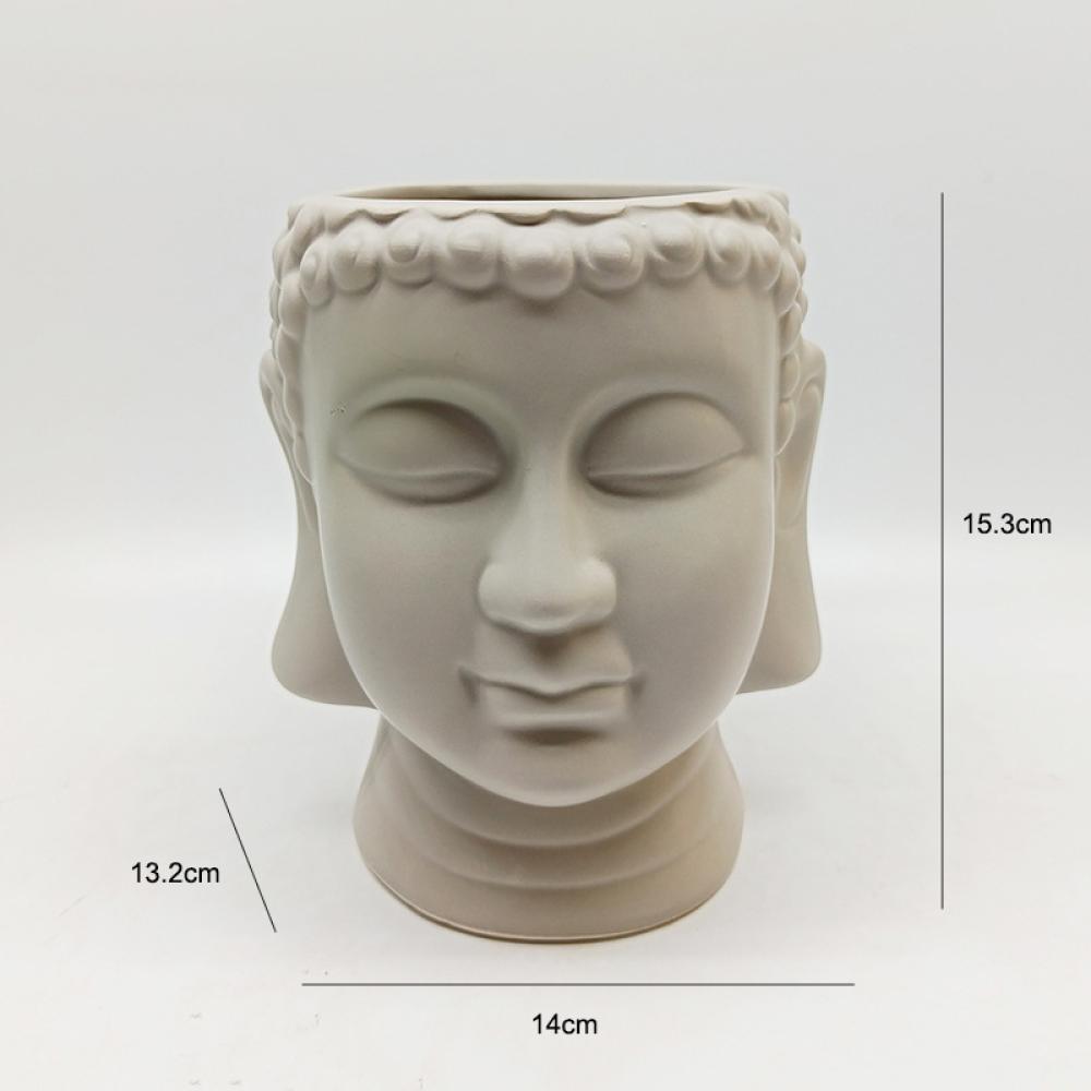 Custom ceramic buddha head planter plant flower pot picture 2