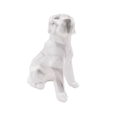 marble porcelain bulldog ceramic husky dog figurine thumbnail