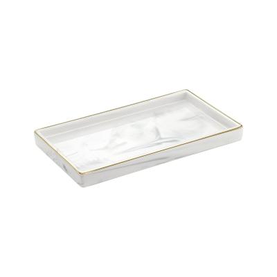 Black Ceramic Marble Vanity Tray Plate For Perfume picture 1