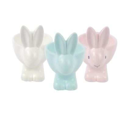 Bunny Animal shape ceramic Easter egg cup holder thumbnail