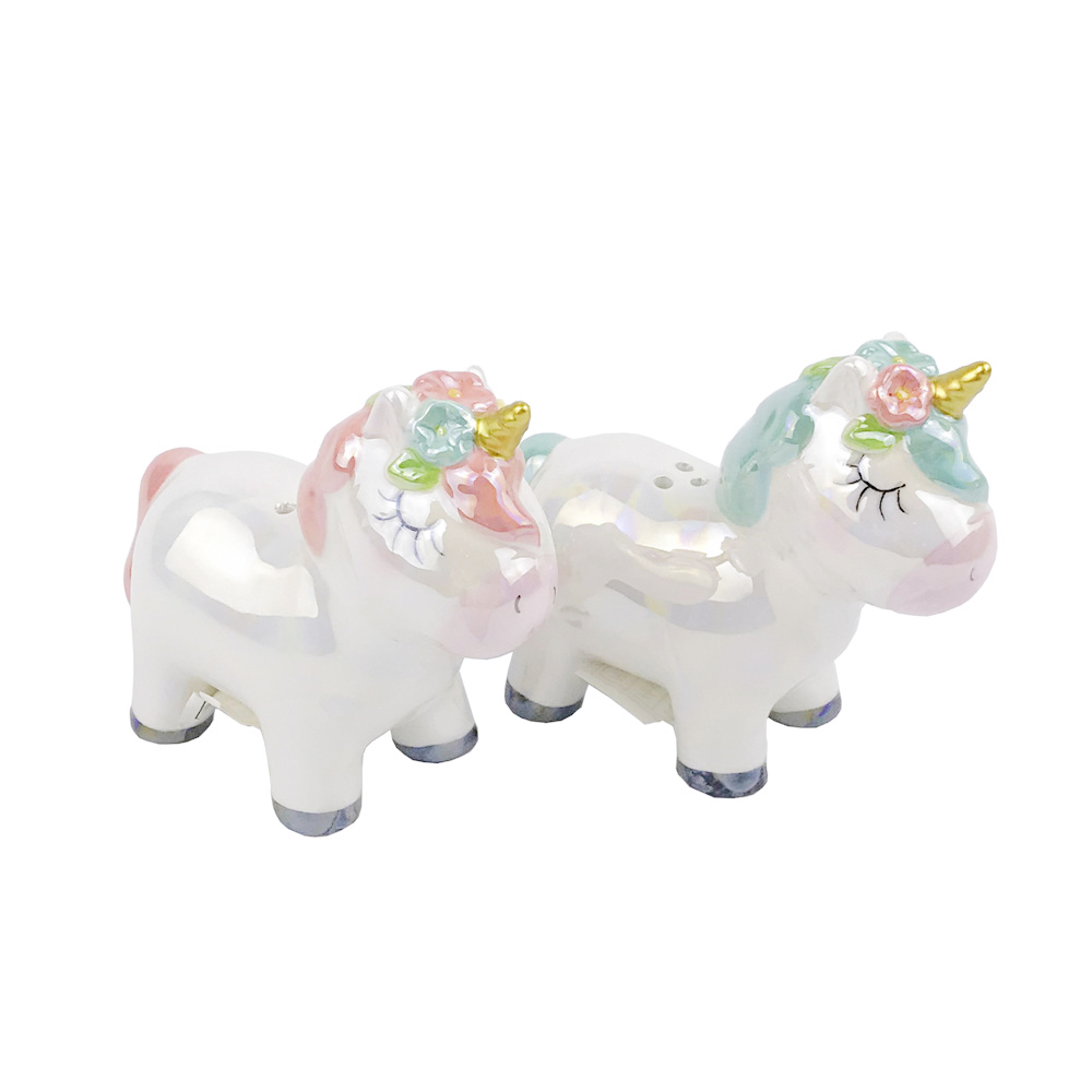 Mini Cute Unicorn Animal Ceramic Salt And Pepper Shakers