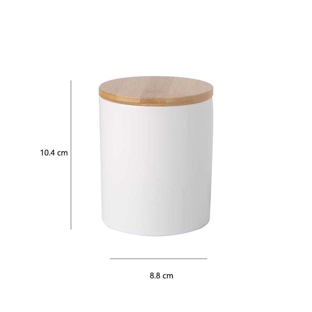 White Ceramic Storage Bottle Jars With Bamboo Lid picture 4