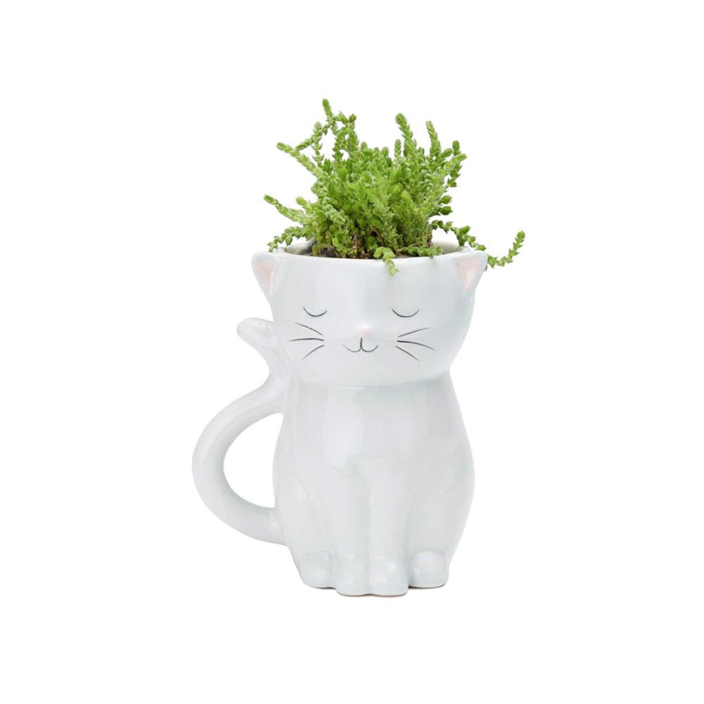 Animal Cat Ceramic Planter Plant Pot