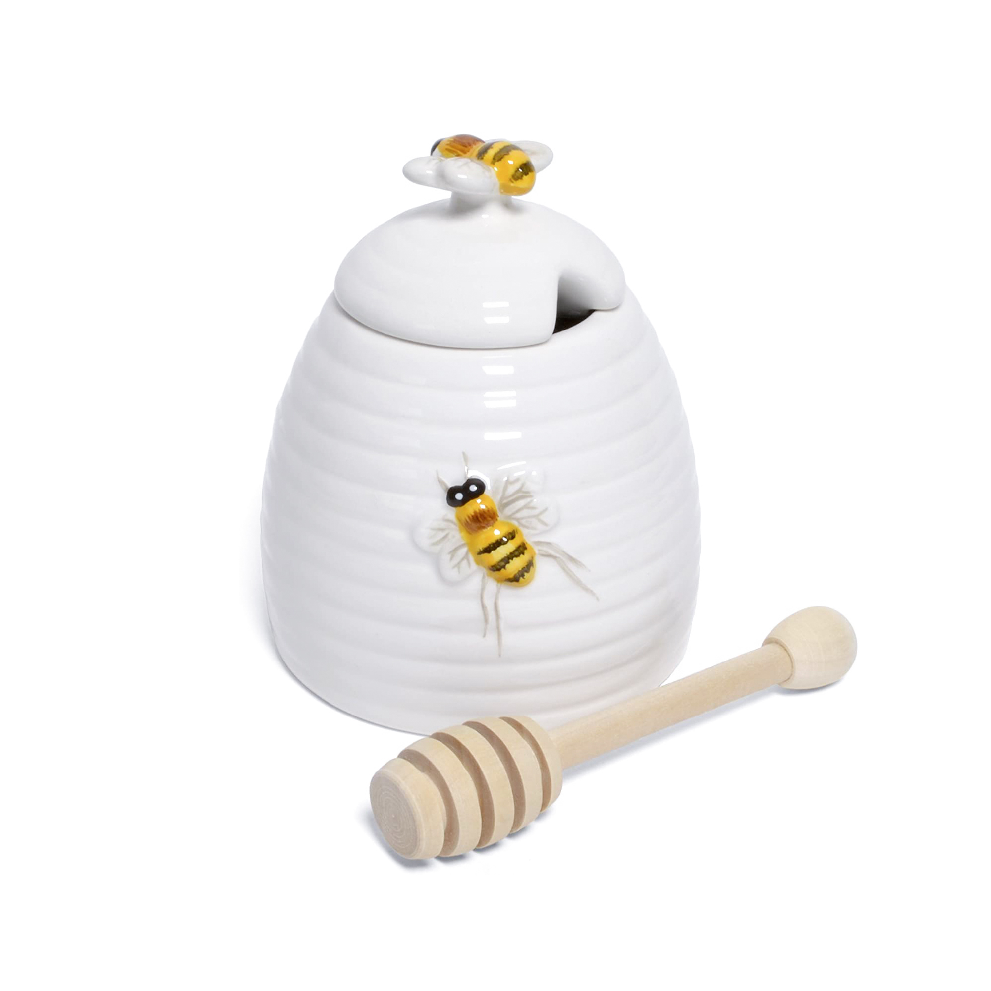 Ceramic Honey Jar With lid and Spoon