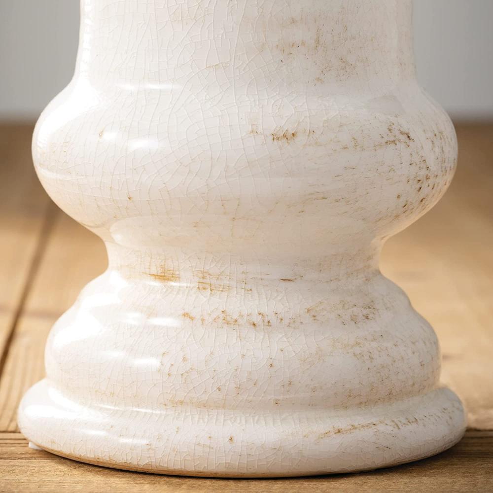 white large ceramic footed flower urn vase picture 4