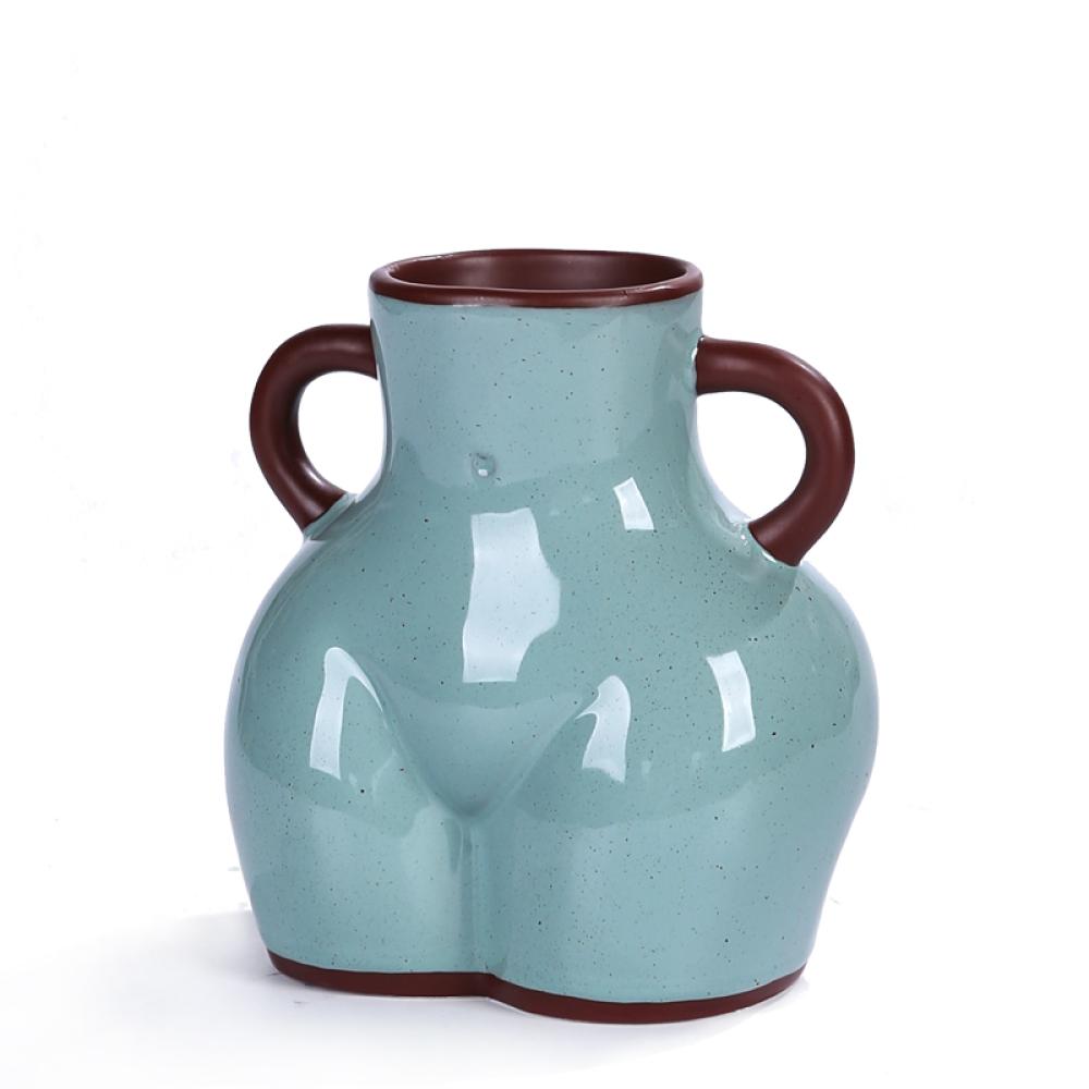 2023 spring Ceramic bun bottom boho flower vase picture 5