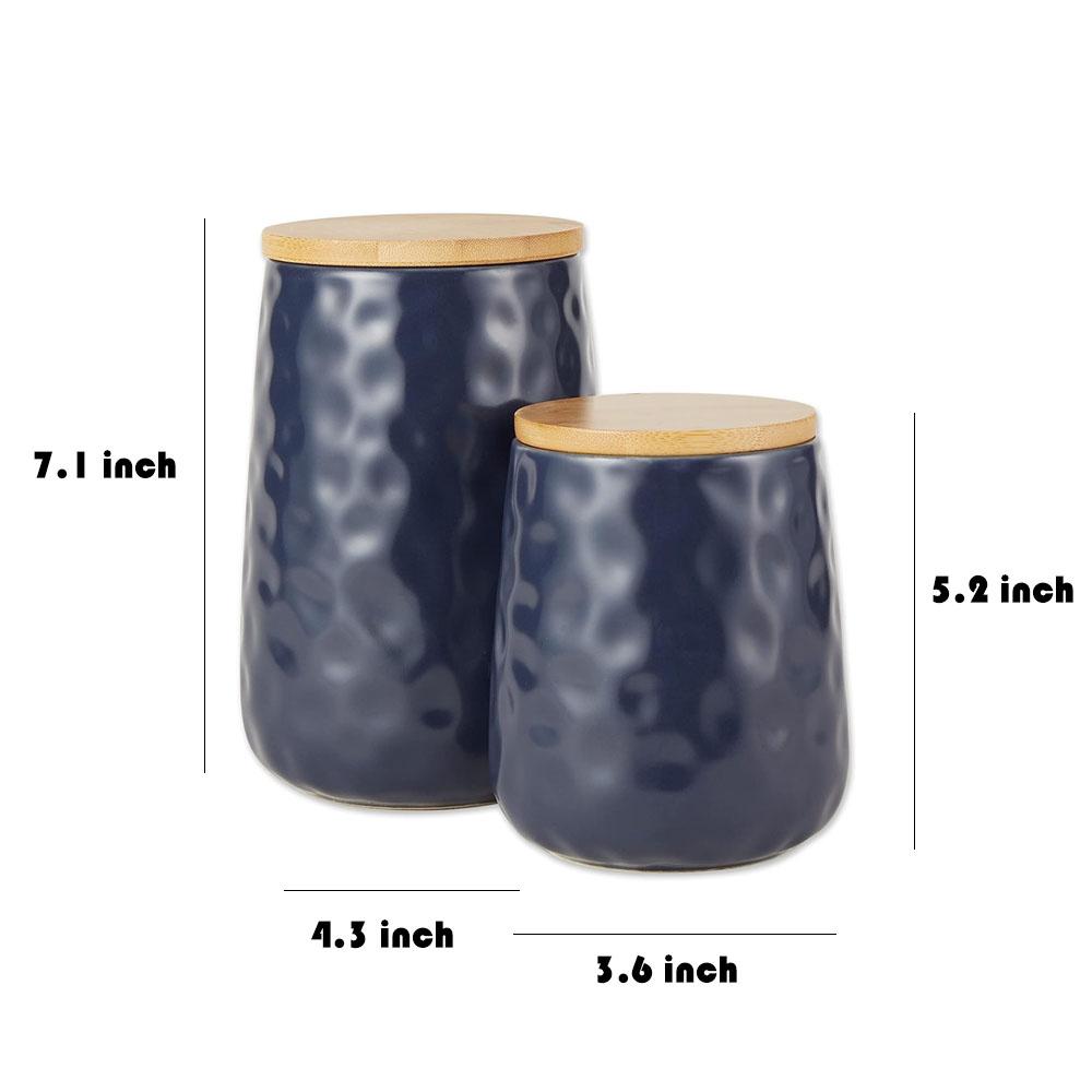 kitchen blue ceramic canister storage jars picture 2
