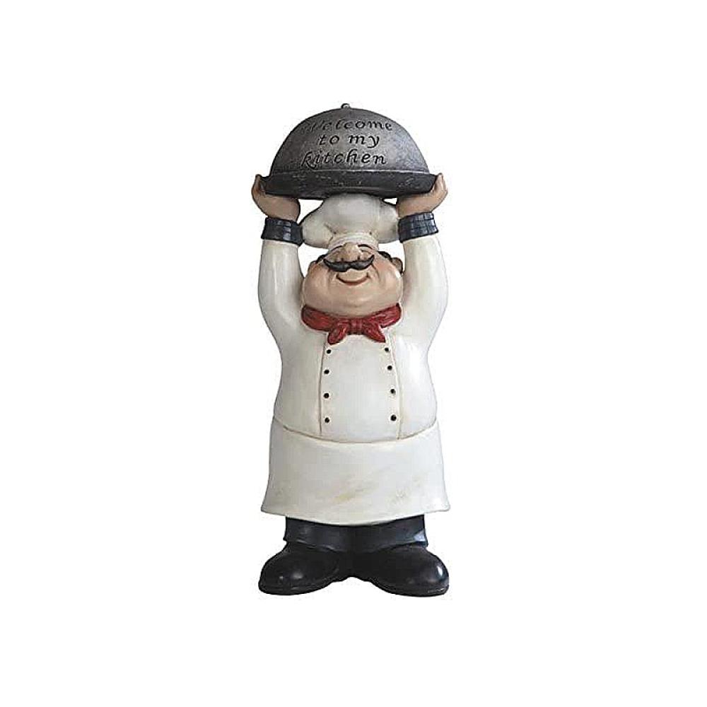 factory custom resin kitchen fat chef figurines for home decor ornament