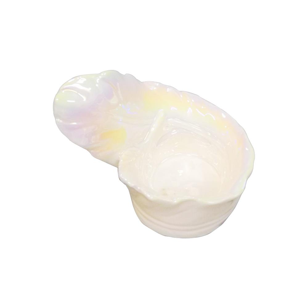 pearl glaze religious ceramic angel wing candle holder