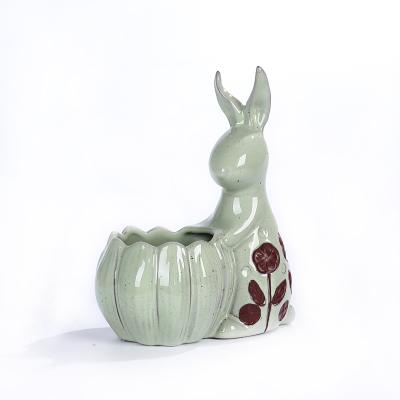 2023 spring ceramic easter bunny planter plant pot thumbnail