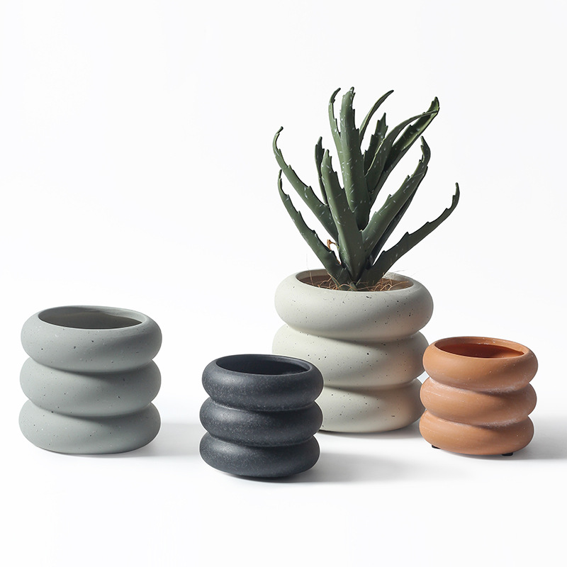 Donut Shaped Ceramic Succulent Planter Plant Pot