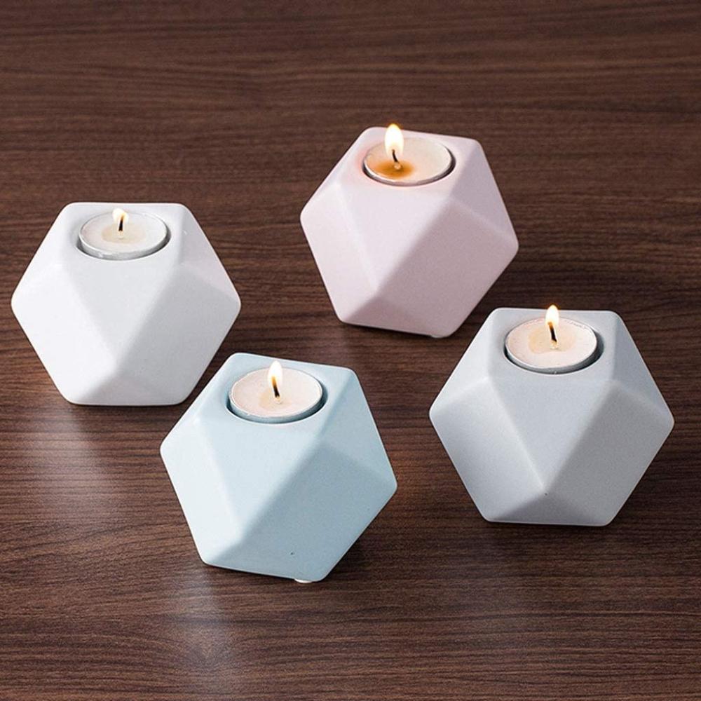 Small Mini Ceramic geometric tea light candle holder picture 2