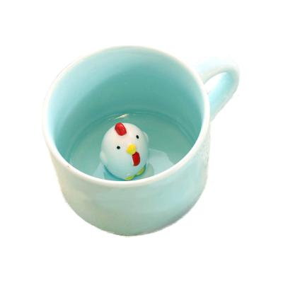 custom design small mini ceramic chicken coffee mug thumbnail