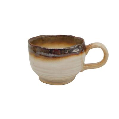 unique13oz brown reactive glaze ceramic coffee milk mugs picture 1