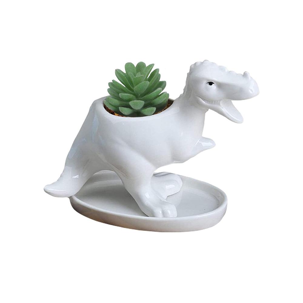 Ceramic Dinosaur Succulent Planter Container Pot