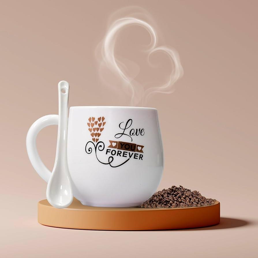 ceramic mug with spoon