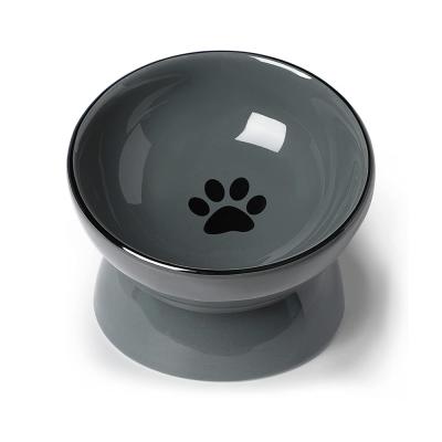 tilted Pet Cat feeding Dishes Food Dog Bowl picture 1