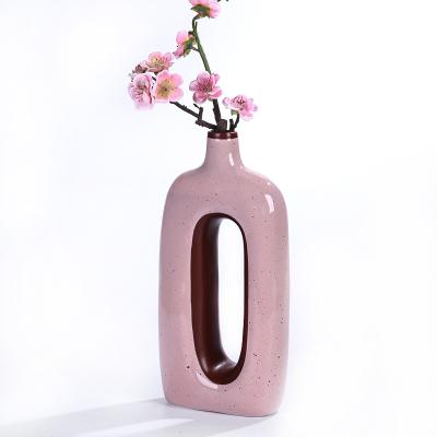 2023 spring ceramic donut flower vase with hole thumbnail