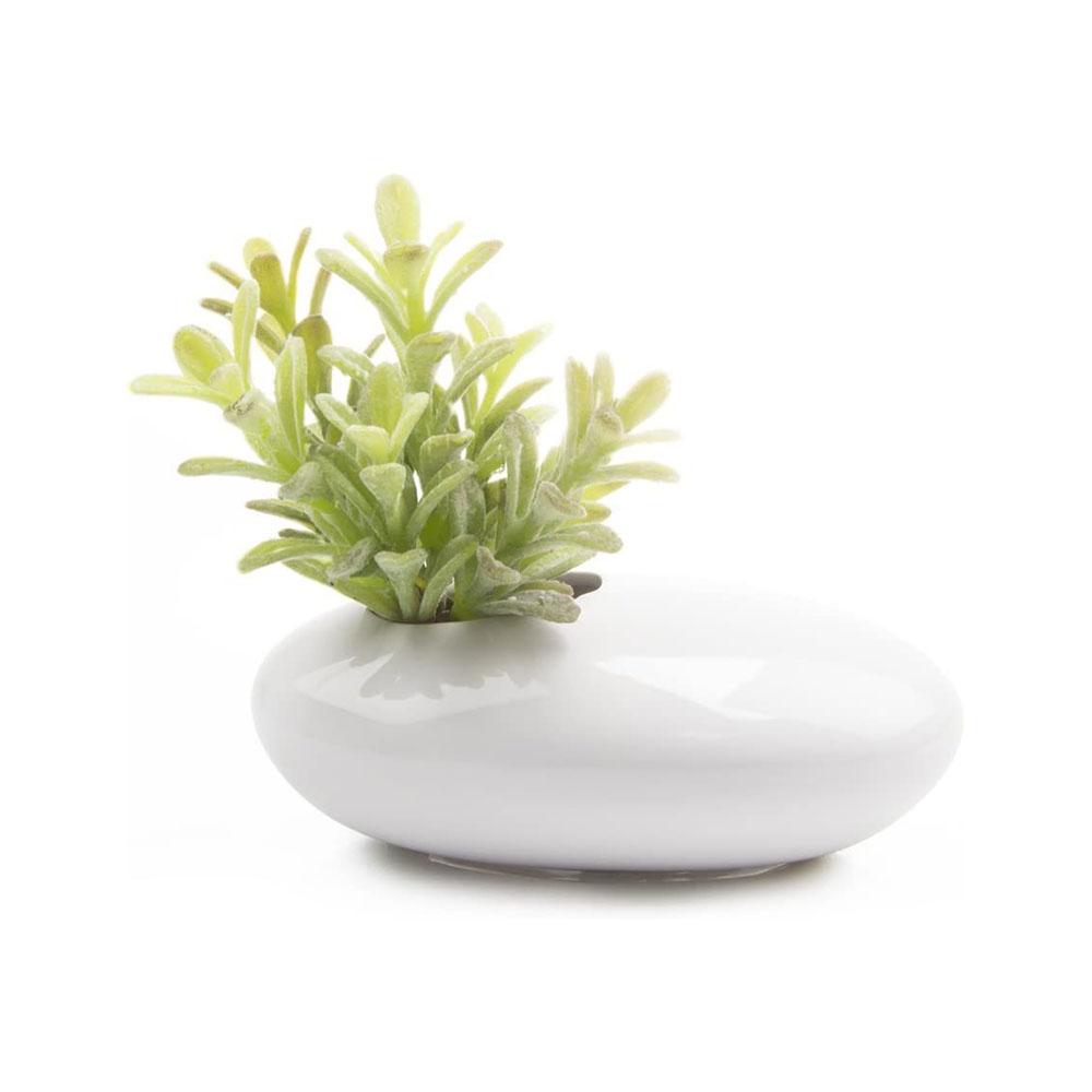 Silver ceramic flower ikebana vase picture 3
